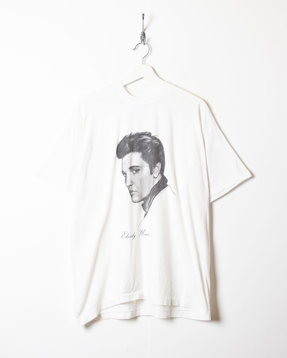 White Elvis Graphic T-Shirt - X-Large