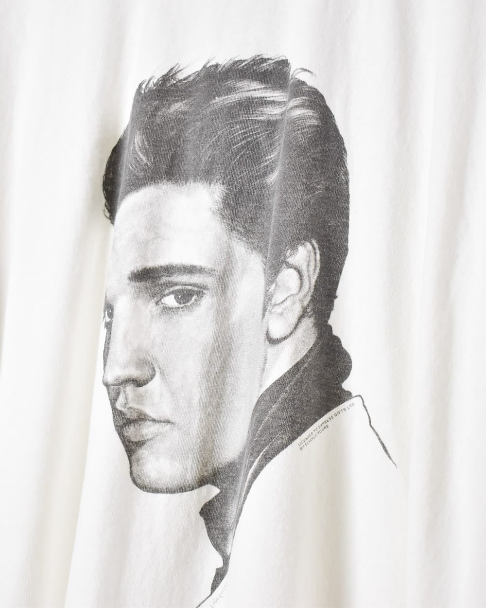 White Elvis Graphic T-Shirt - X-Large