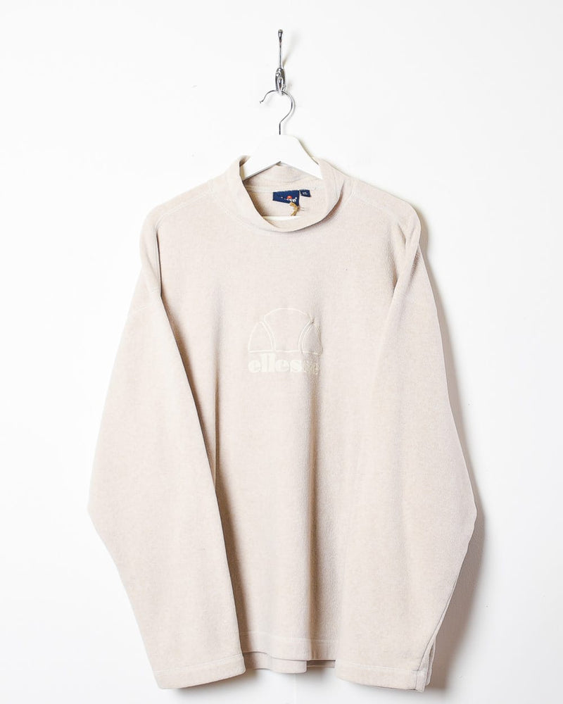 Neutral Ellesse Mock Neck Fleece Sweatshirt - X-Large