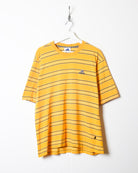 Yellow Adidas Striped T-Shirt - Large