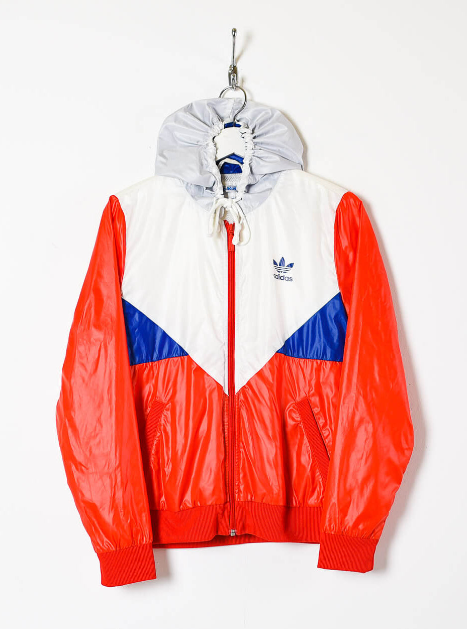 Red Adidas Hooded Shell Jacket - Small