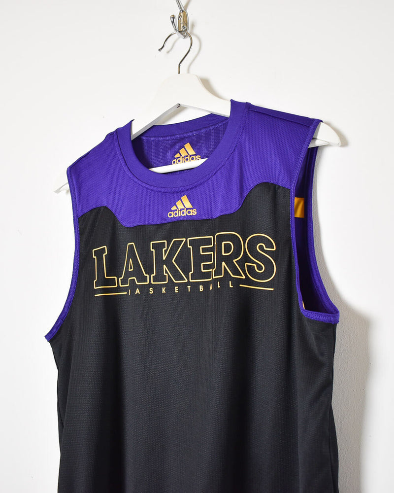 Vintage 00s Polyester Colour-Block Black Adidas Lakers Basketball Jersey -  Medium– Domno Vintage