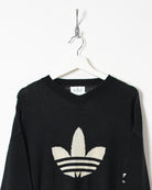 Black Adidas Knitted Sweatshirt - X-Large