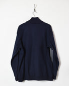 Navy Adidas 1/4 Zip Pullover Tracksuit Top - X-Large