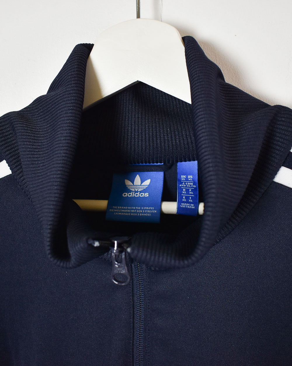 Navy Adidas 1/4 Zip Pullover Tracksuit Top - X-Large