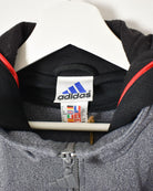 Grey Adidas Hooded Tracksuit Top - Large