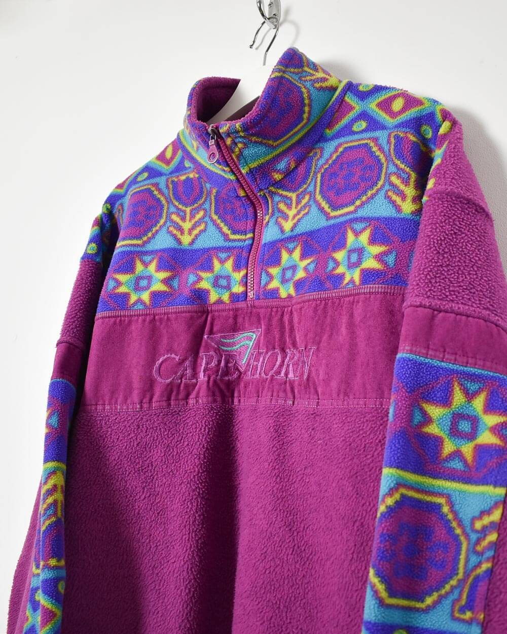 Purple Cape Horn 1/4 Zip Patterned Fleece - Medium