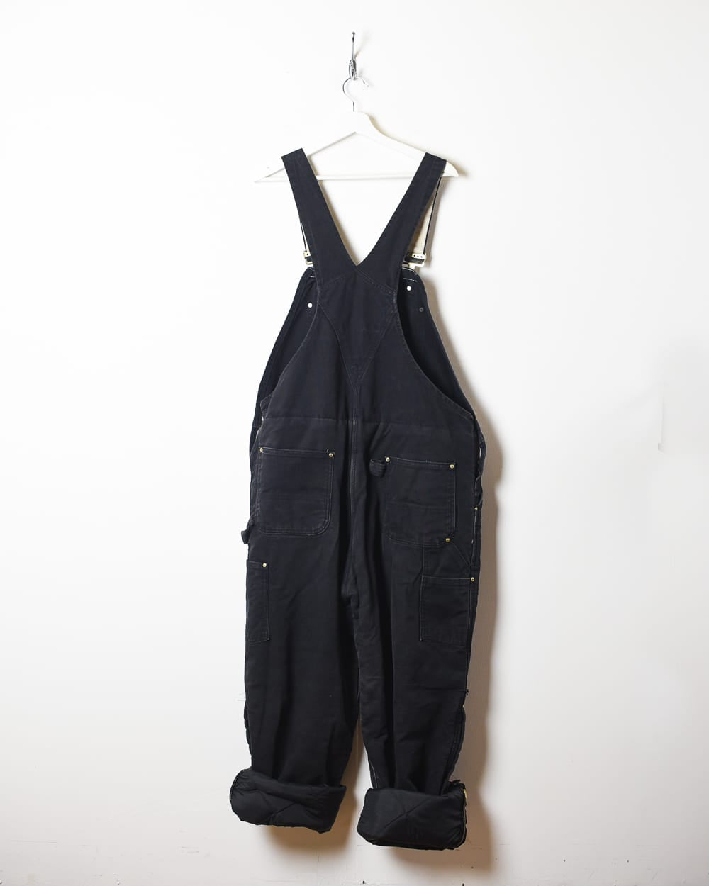 Black Carhartt Quilted Double Knee Carpenter Dungarees - X-Large