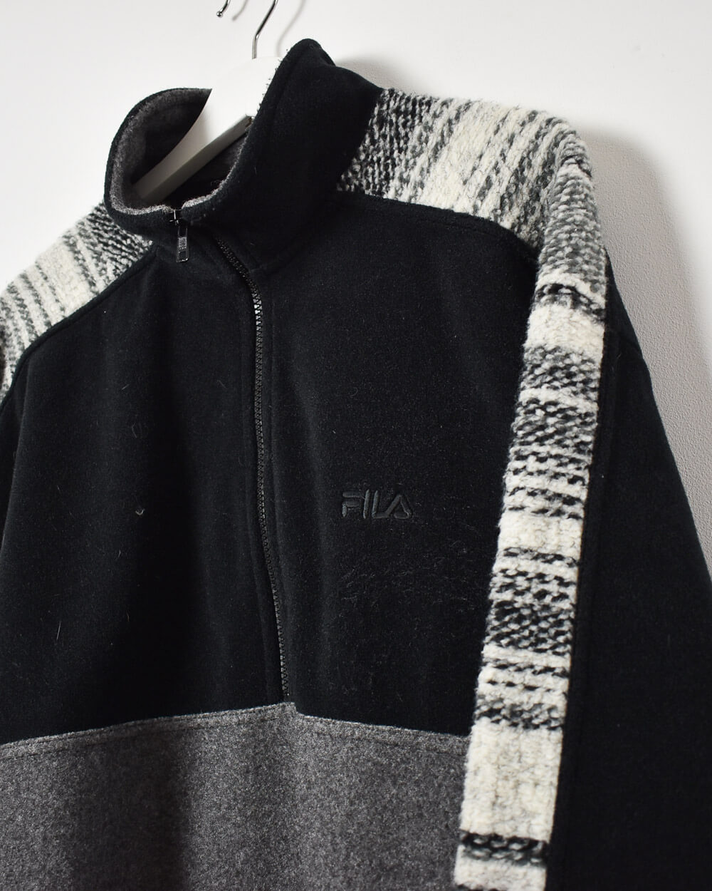 Black Fila 1/2 Zip Colour Block Fleece - Large