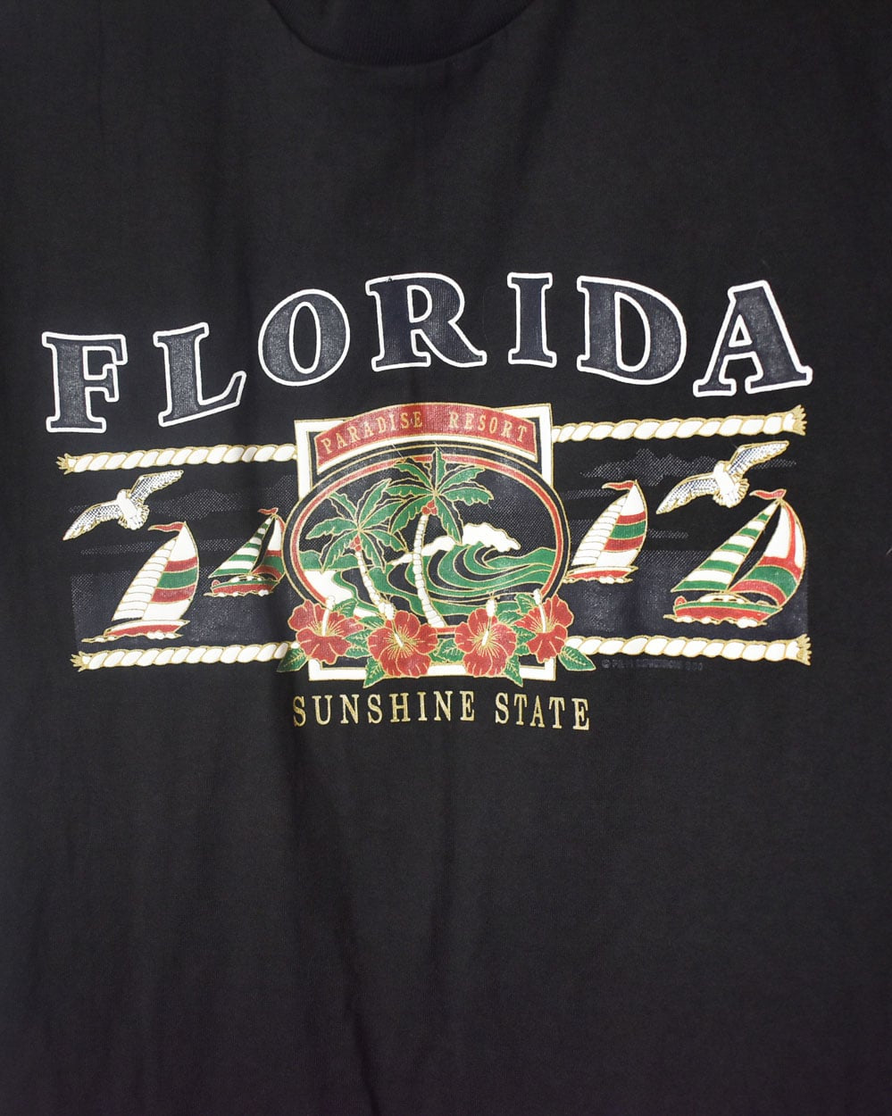 Black Florida Sunshine State Graphic T-Shirt - Small Women's