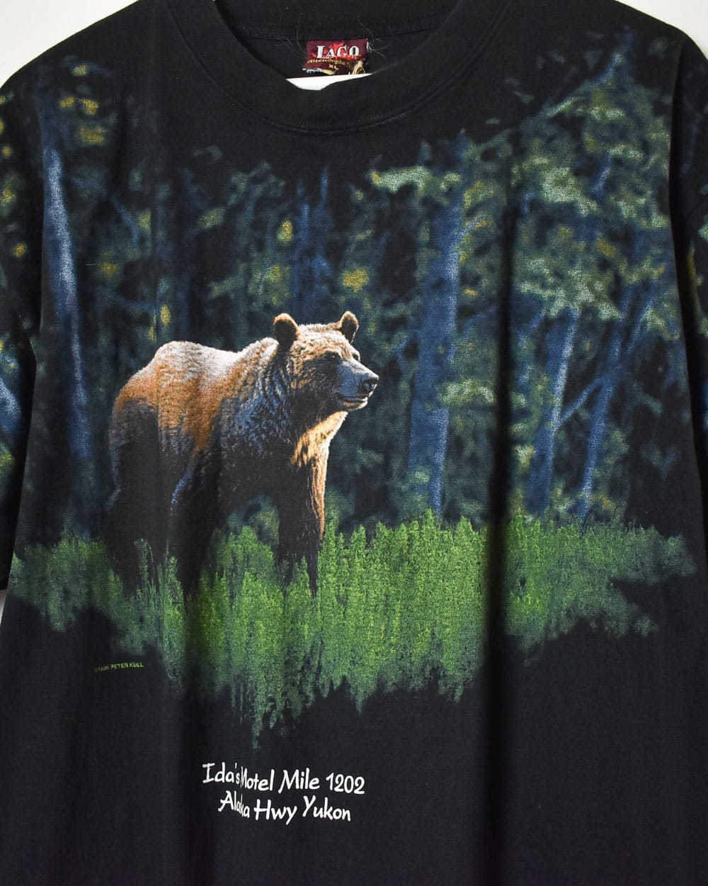 Black Lago Peter Kull Bear Graphic T-Shirt - Large