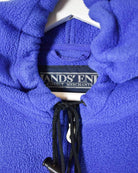 Blue Lands End Women's Hooded Fleece - Medium