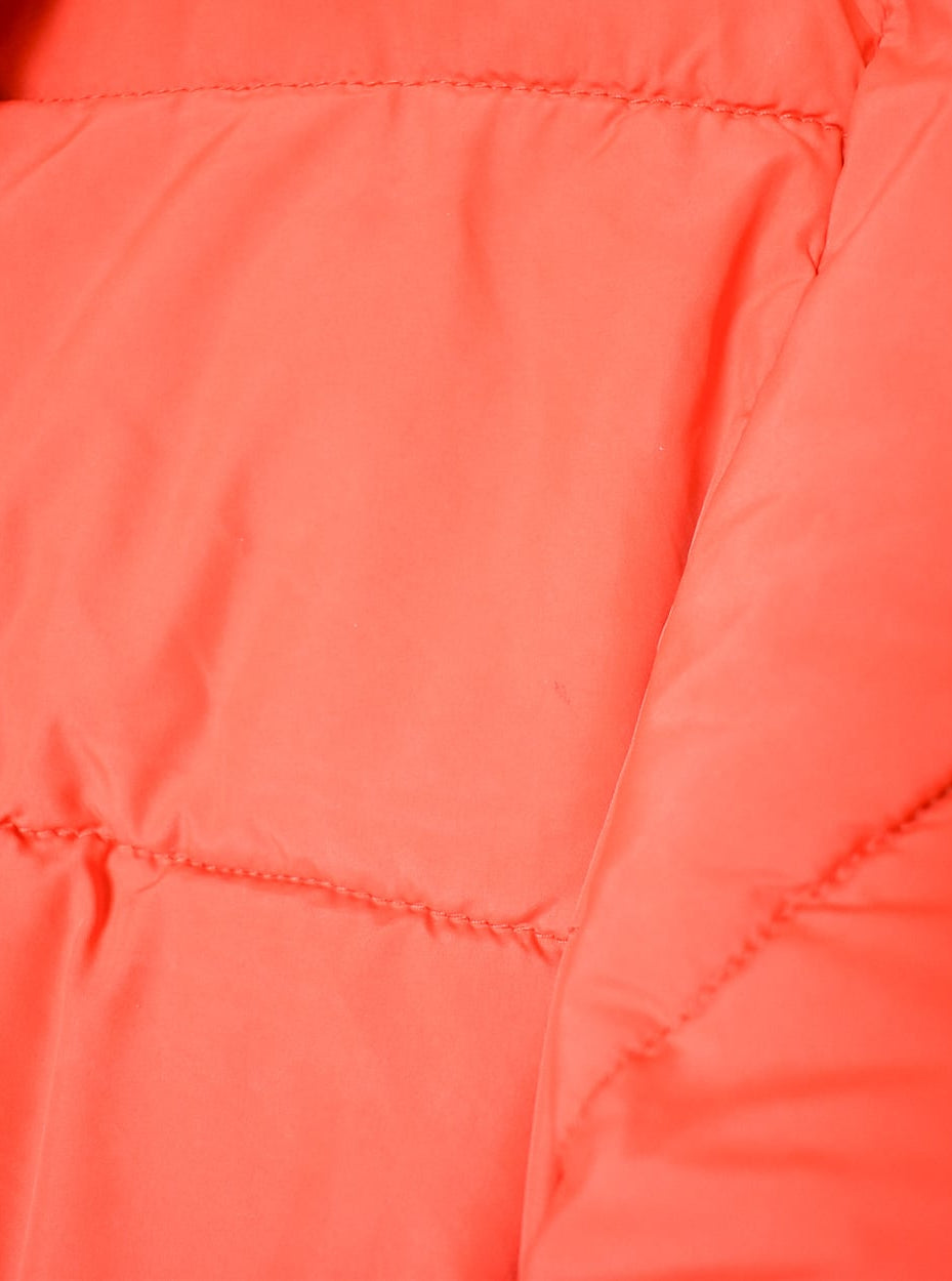 Orange Nautica Fleece Lined Hooded Down Puffer Jacket - Medium Women's