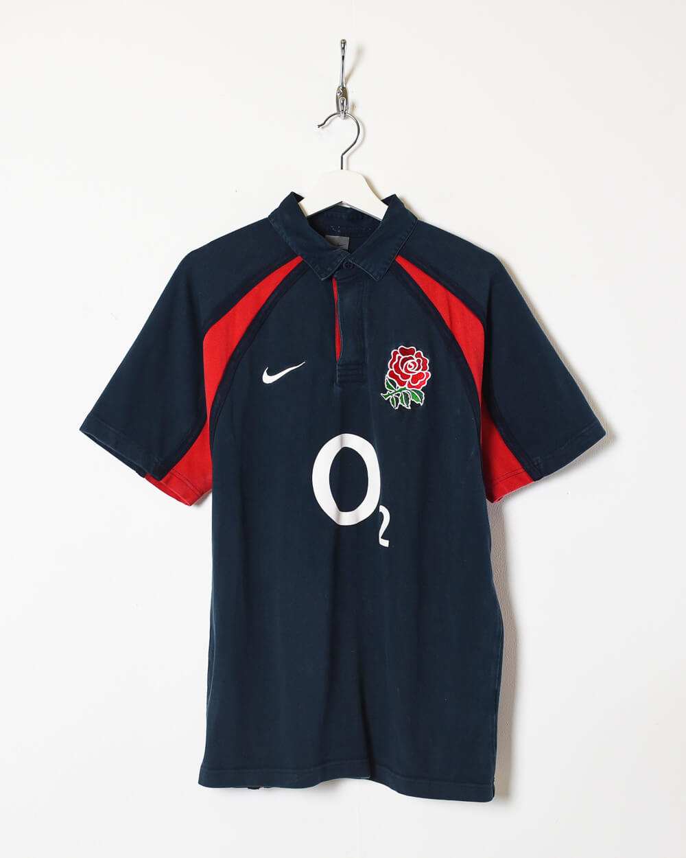 Navy Nike England Rugby Short Sleeved Rugby Shirt - Medium
