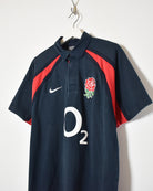 Navy Nike England Rugby Short Sleeved Rugby Shirt - Medium