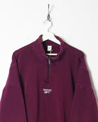 Maroon Reebok 1/4 Zip Sweatshirt - Large
