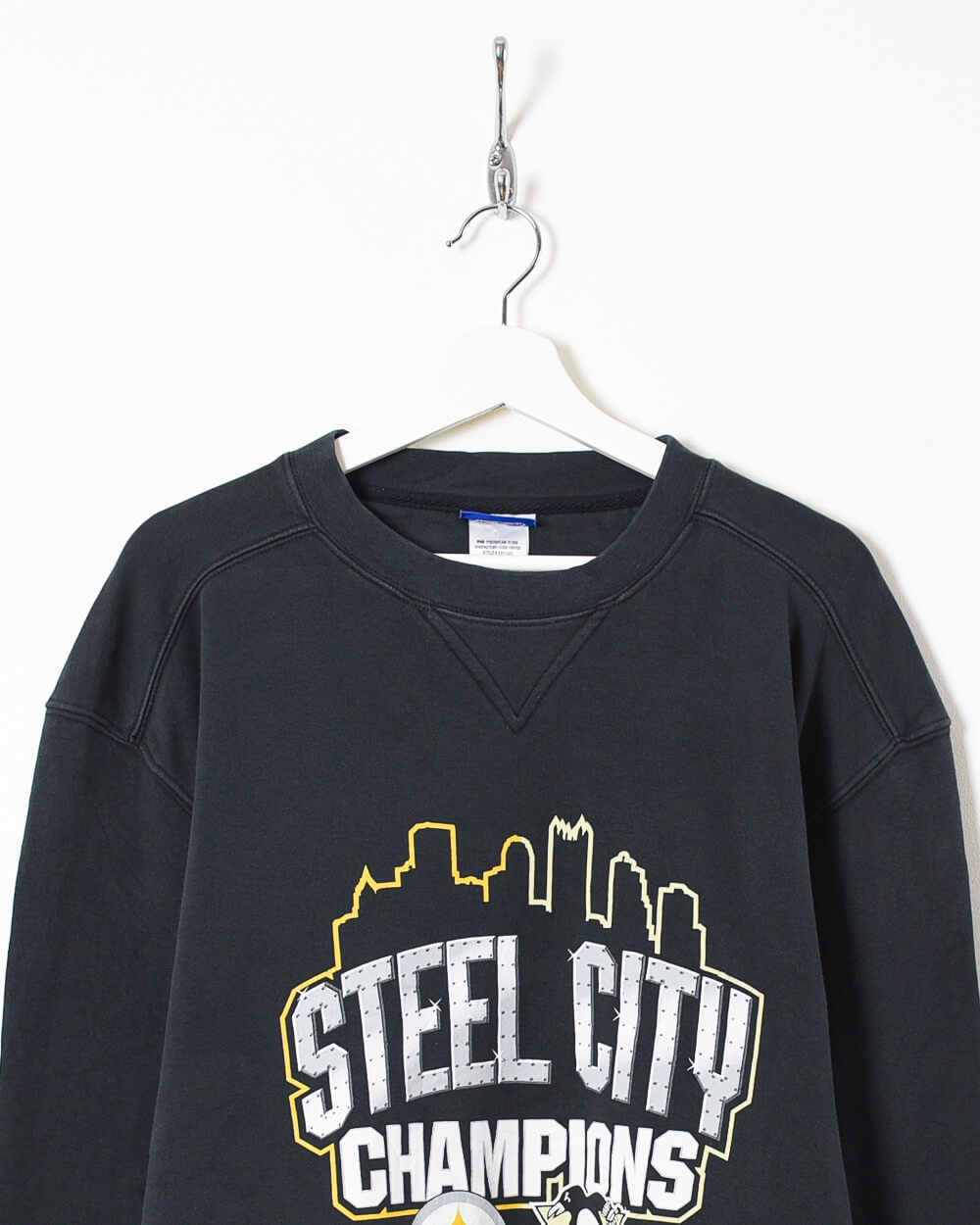 Black Reebok Steelers Steel City Champions Sweatshirt - Large