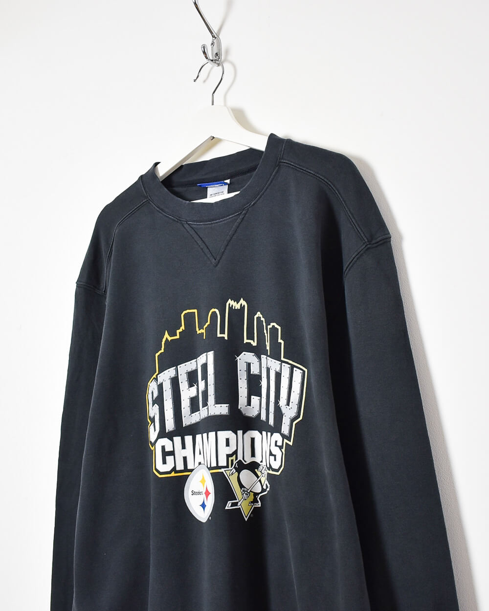 Black Reebok Steelers Steel City Champions Sweatshirt - Large