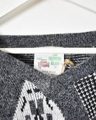 Grey Vintage Knitted Sweatshirt - Small