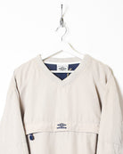 Neutral Umbro Kangaroo Pocket Pullover Windbreaker Jacket - Large