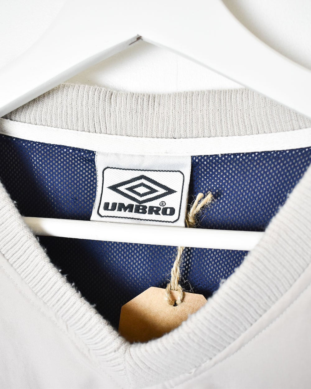 Neutral Umbro Kangaroo Pocket Pullover Windbreaker Jacket - Large