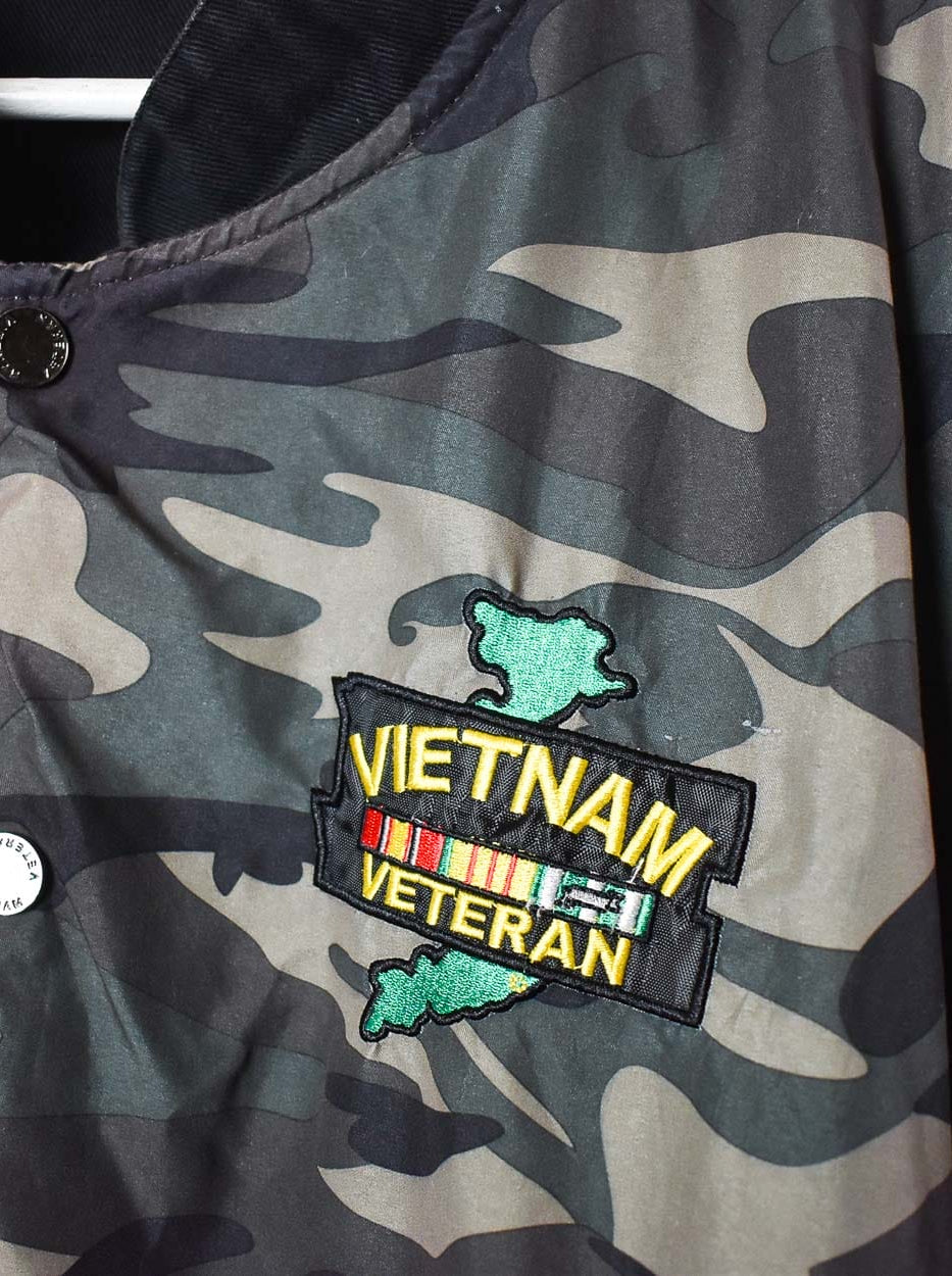 Black Vietnam Veteran Reversible Camo Racing Jacket - XX-Large