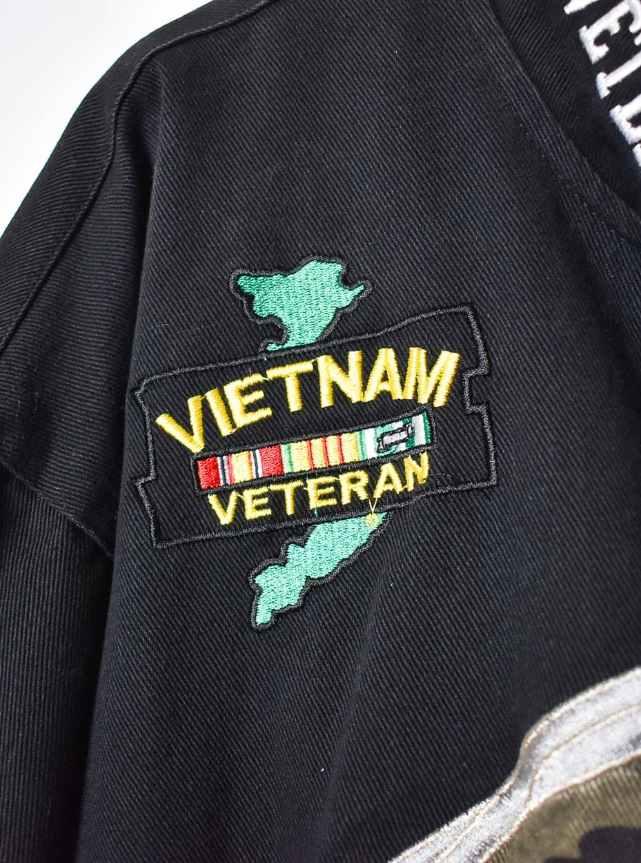 Black Vietnam Veteran Reversible Camo Racing Jacket - XX-Large