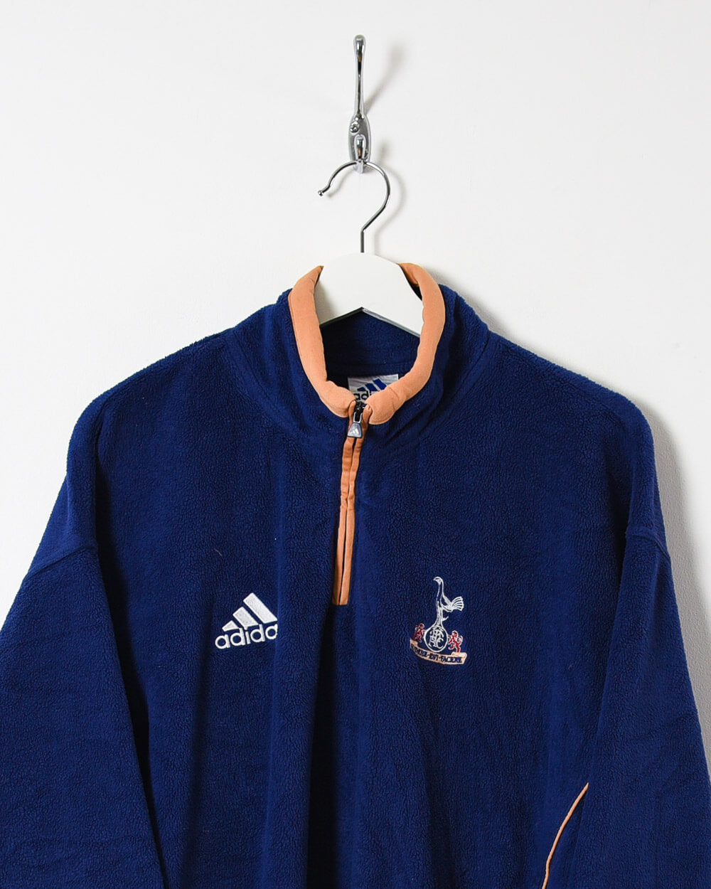 Navy Adidas Tottenham Hotspur 1/4 Zip Fleece - X-Large