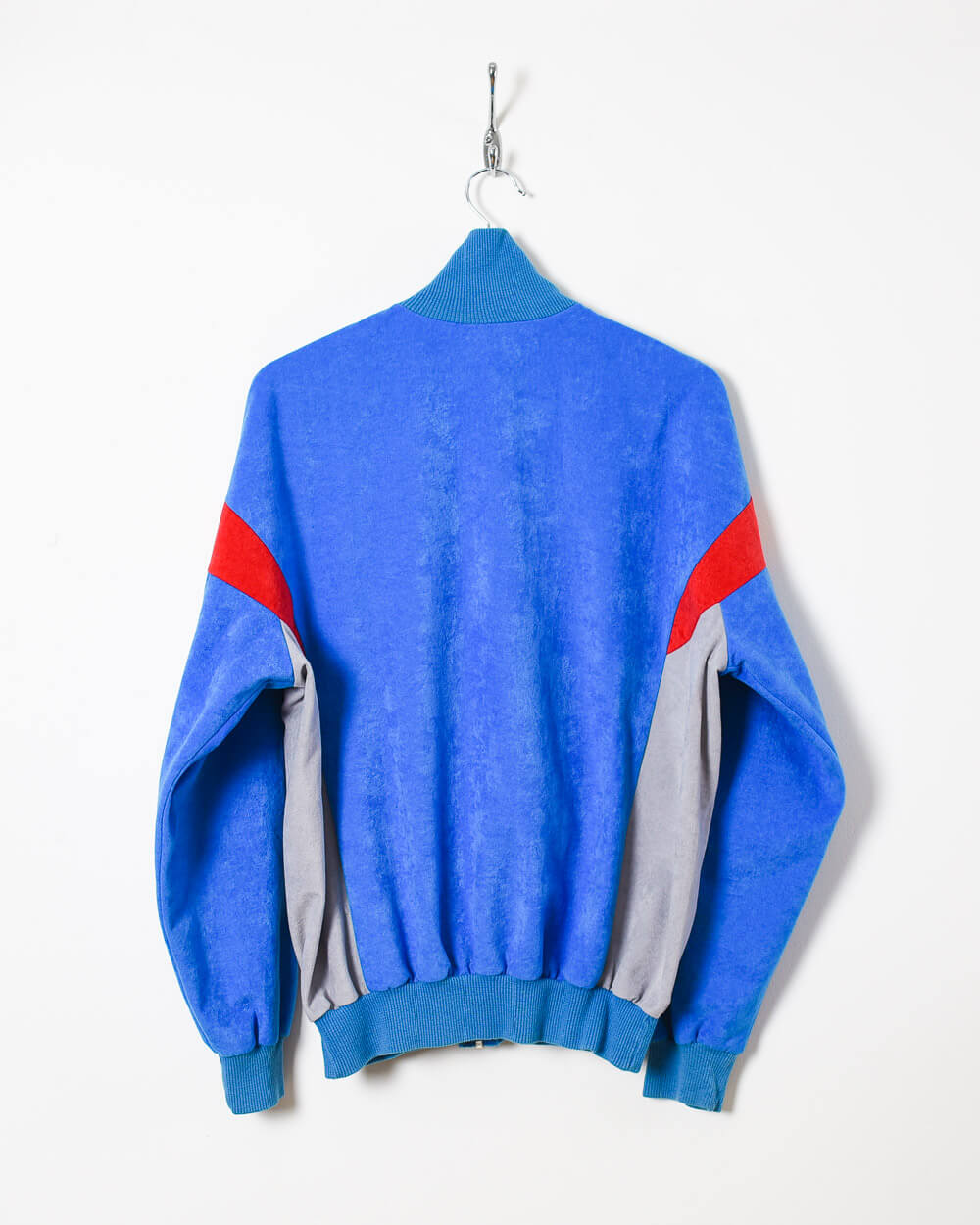 Vintage 80s Polyester Colour-Block Blue Adidas Velour Tracksuit Top -  Medium – Domno Vintage