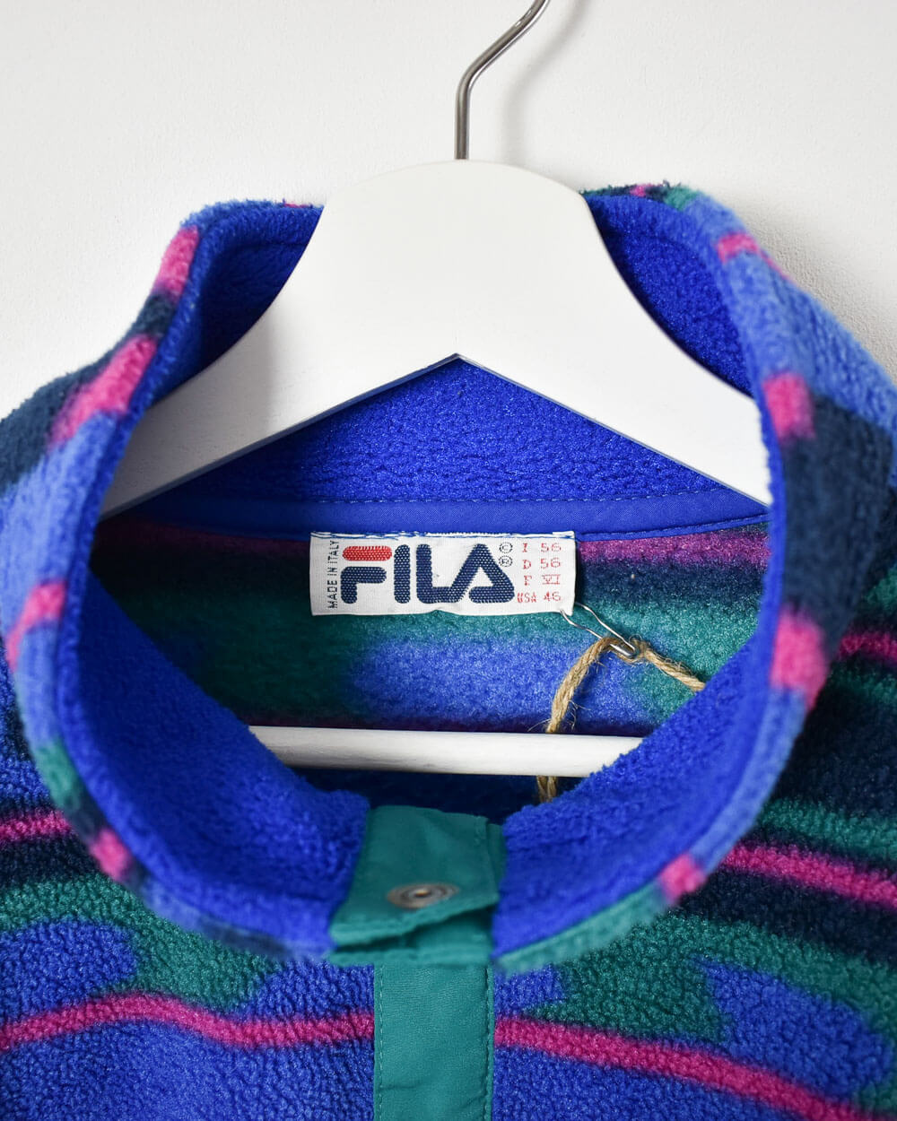 Blue Fila Magic Line Pullover Patterned Fleece - X-Large