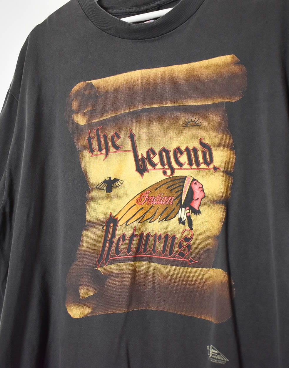 Black Indian Motorcycle The Legend Returns Graphic T-Shirt - X-Large