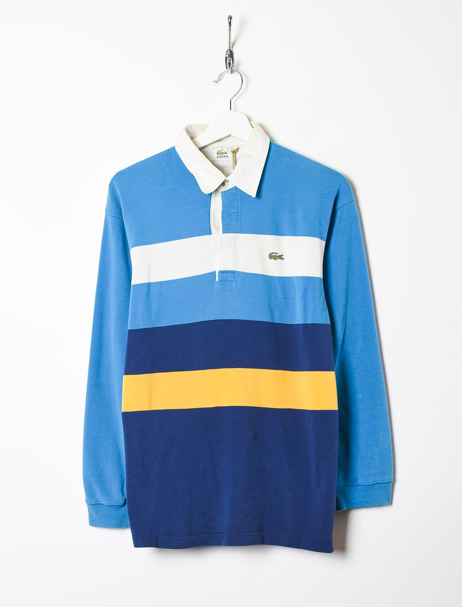 Blue Lacoste Striped Rugby Shirt - Medium