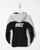 Black Nike Women's 1/4 Zip Fleece Lined Hooded Winter Coat - Large