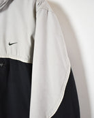 Black Nike Women's 1/4 Zip Fleece Lined Hooded Winter Coat - Large