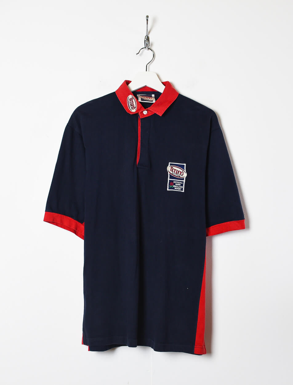 Navy Tetley's Official England Rugby Polo Shirt - Large