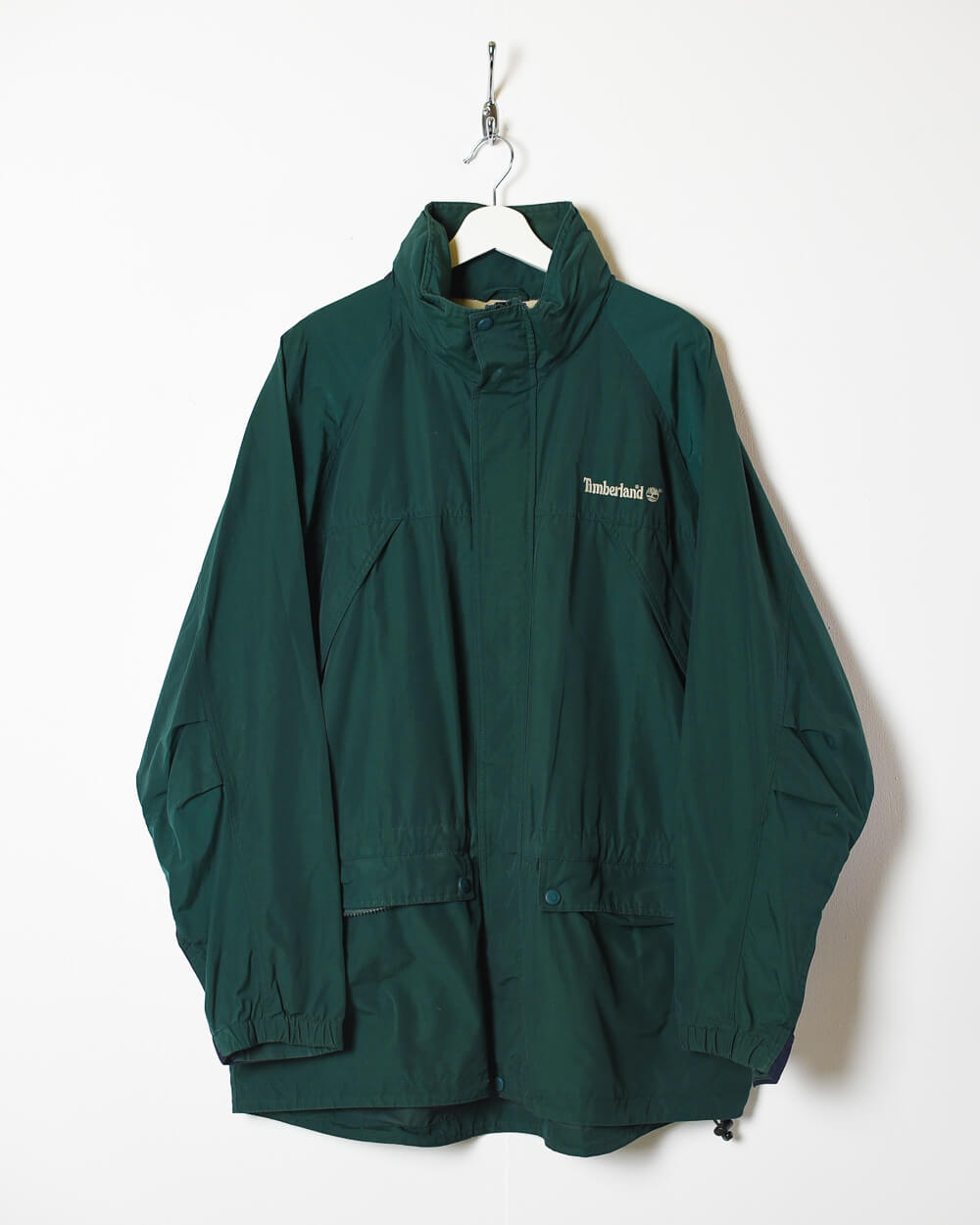 Vintage 90s Cotton Mix Plain Green Timberland Weather Gear Jacket 