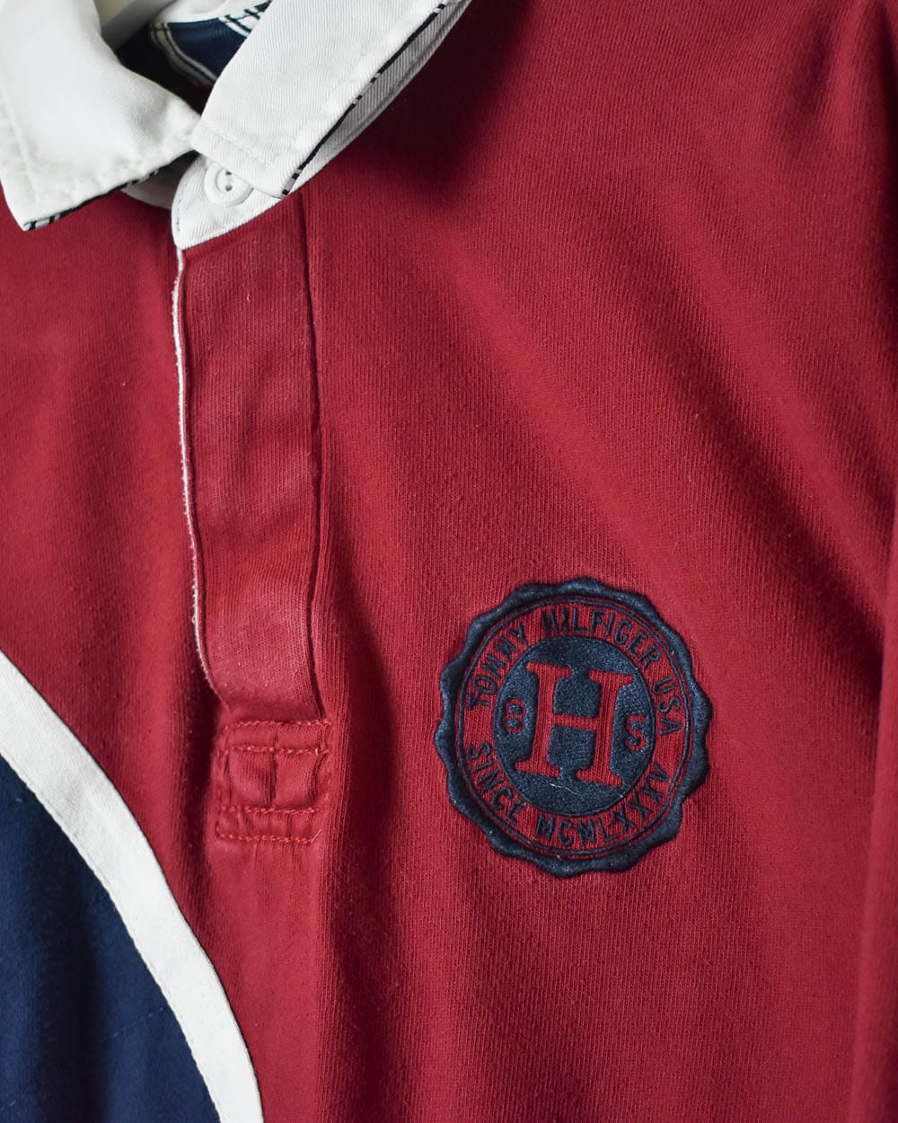 Red Tommy Hilfiger Rugby Shirt - Large