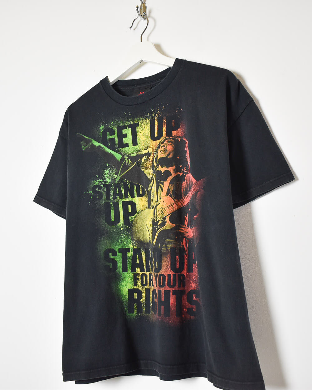 Black Bob Marley Stand Up For Your Rights T-Shirt - Medium