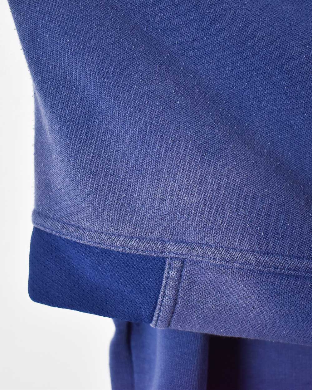 Navy Adidas Kangaroo Pocket 1/4 Zip Sweatshirt - Large