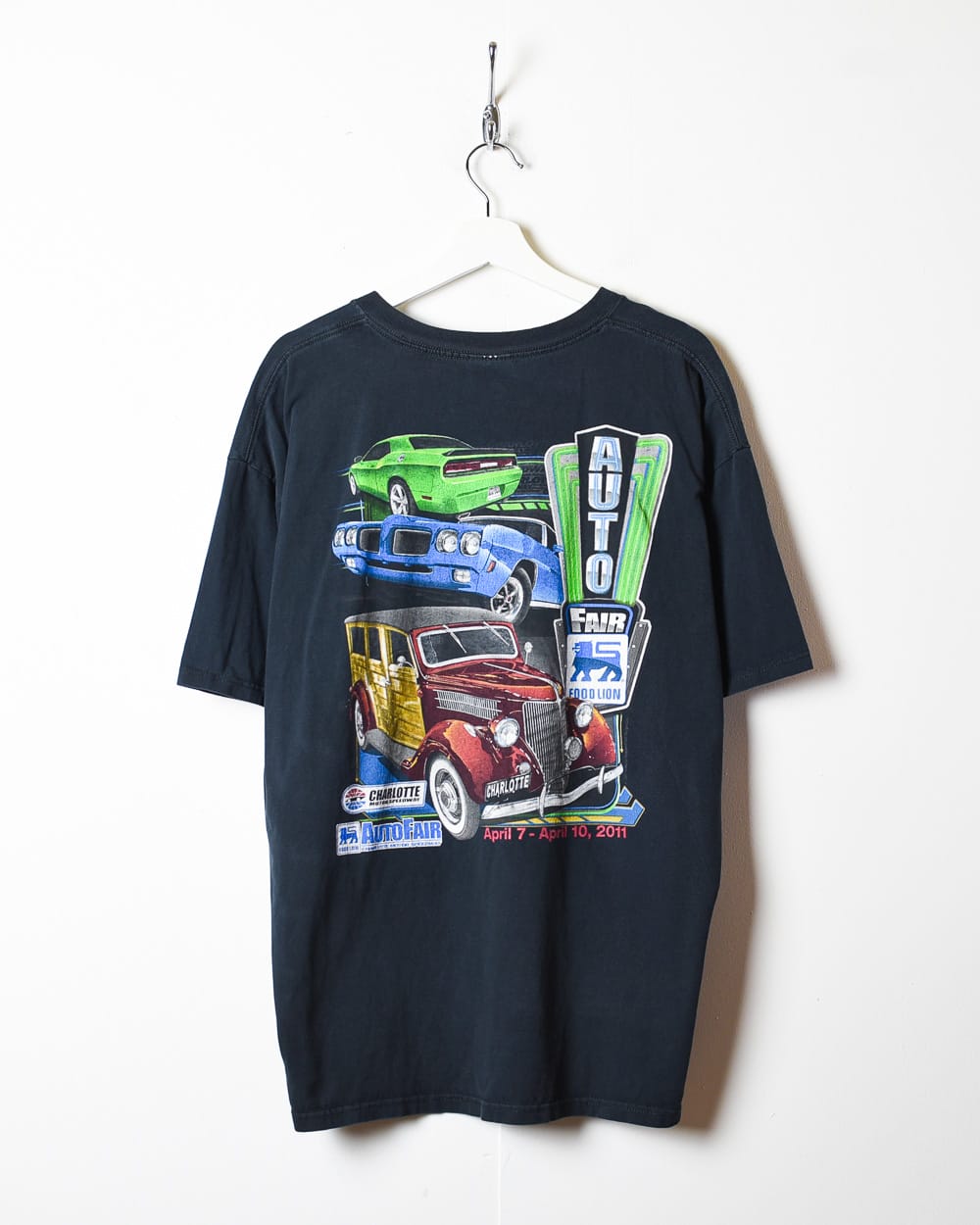Black Chase Authentics Nascar Auto Fair Charlotte Motor Speedway T-Shirt - XX-Large