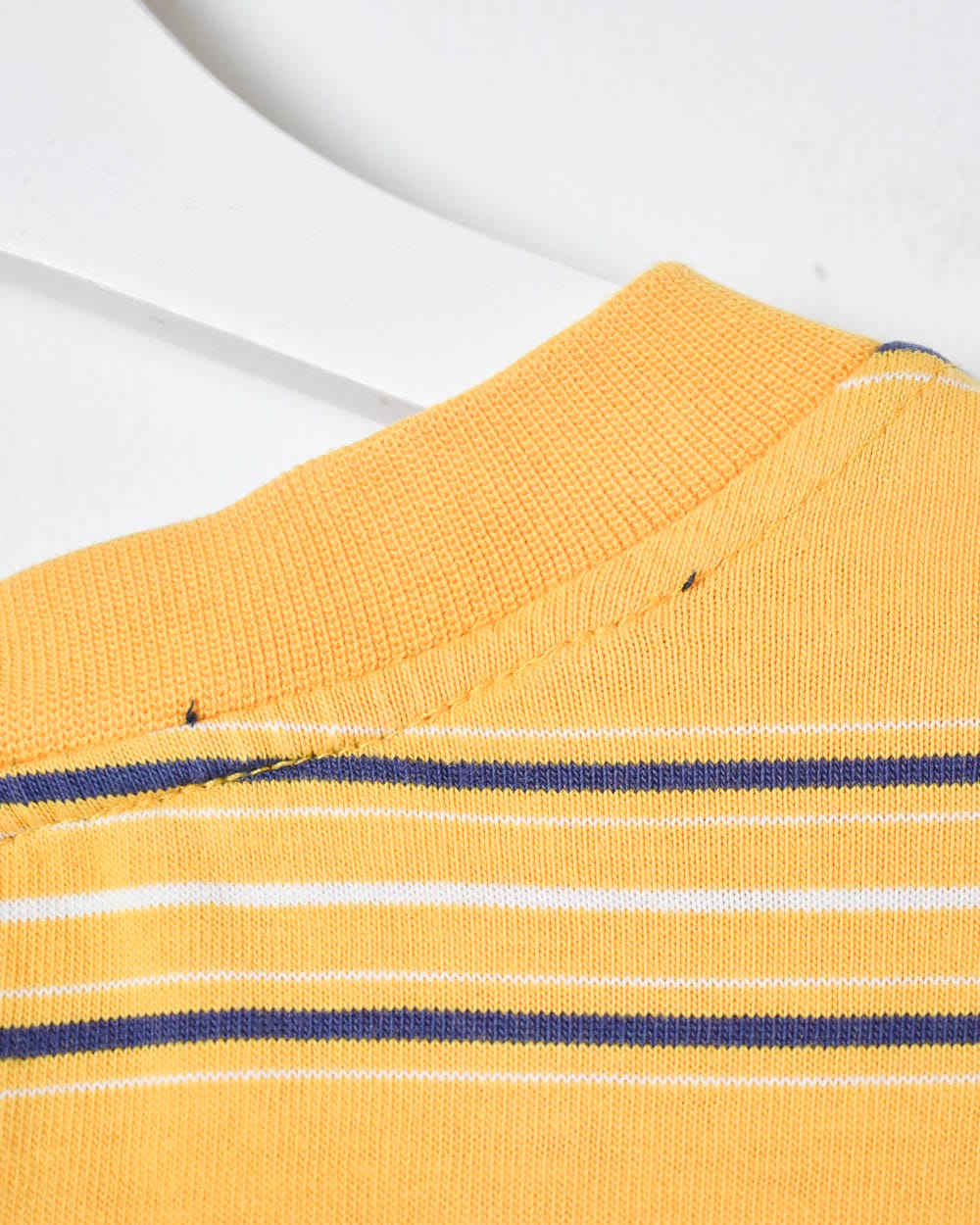 Yellow Adidas Striped T-Shirt - Large