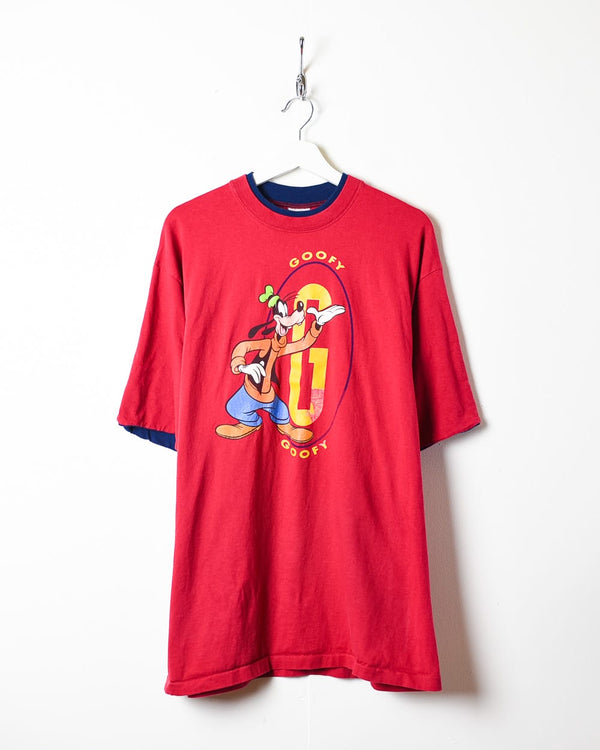 Red Disney Goofy Double Neck T-Shirt - X-Large