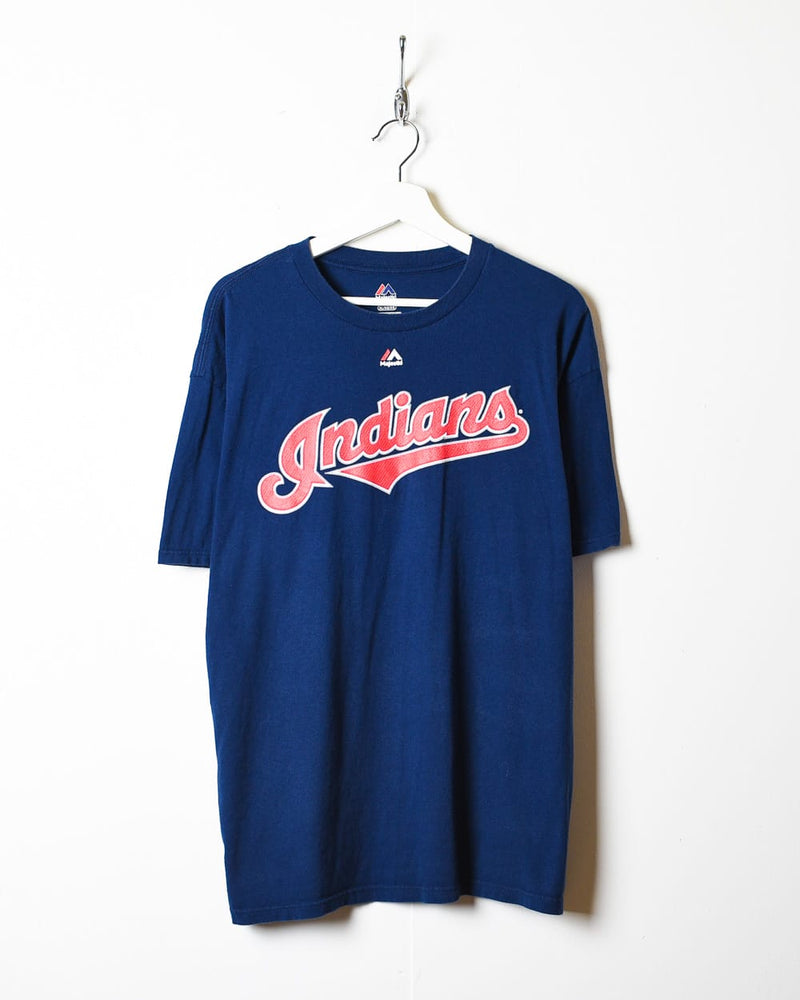 Vintage 00s Navy Majestic Cleveland Indians T-Shirt - X-Large ...