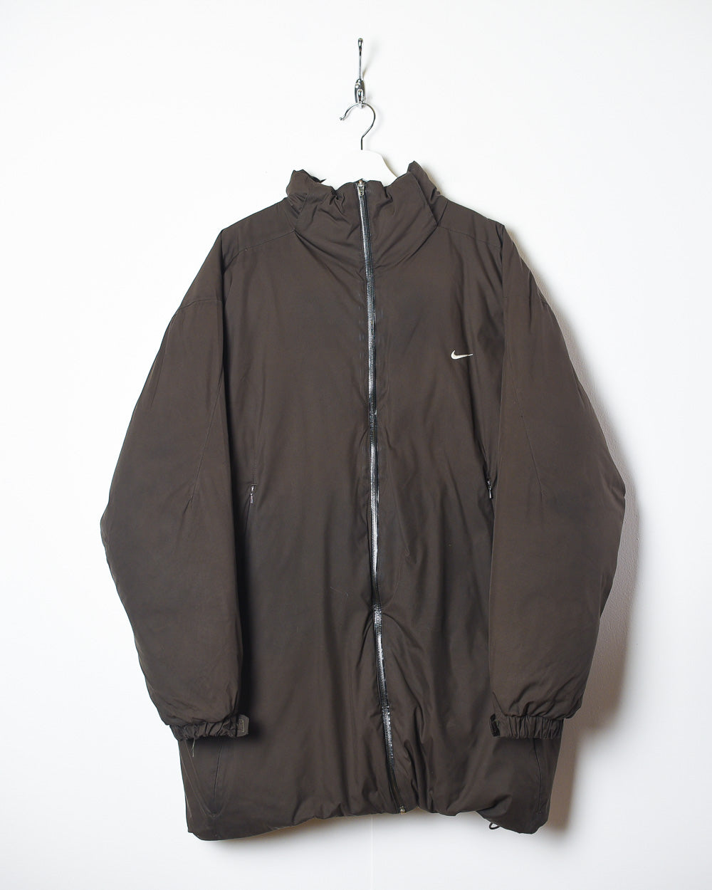 Brown Nike Long Puffer Jacket - Large