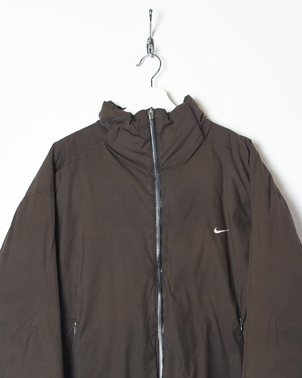 Brown Nike Long Puffer Jacket - Large