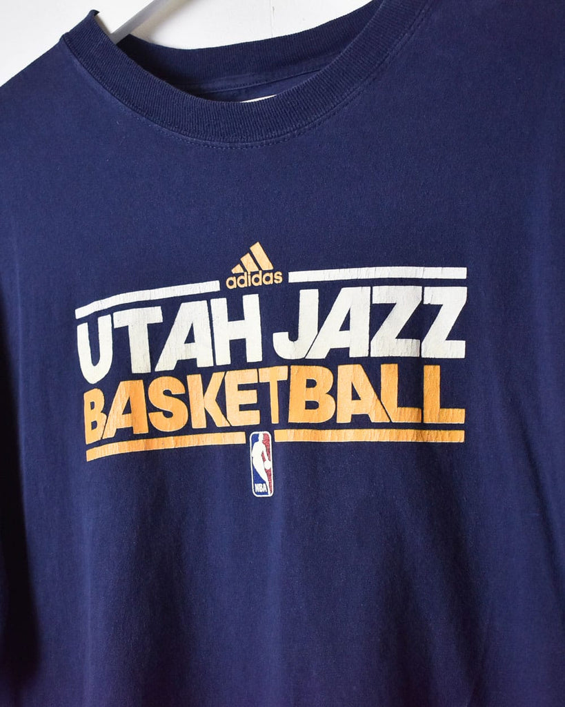 Vintage 00s Navy Adidas NBA Utah Jazz T-Shirt - X-Large Cotton
