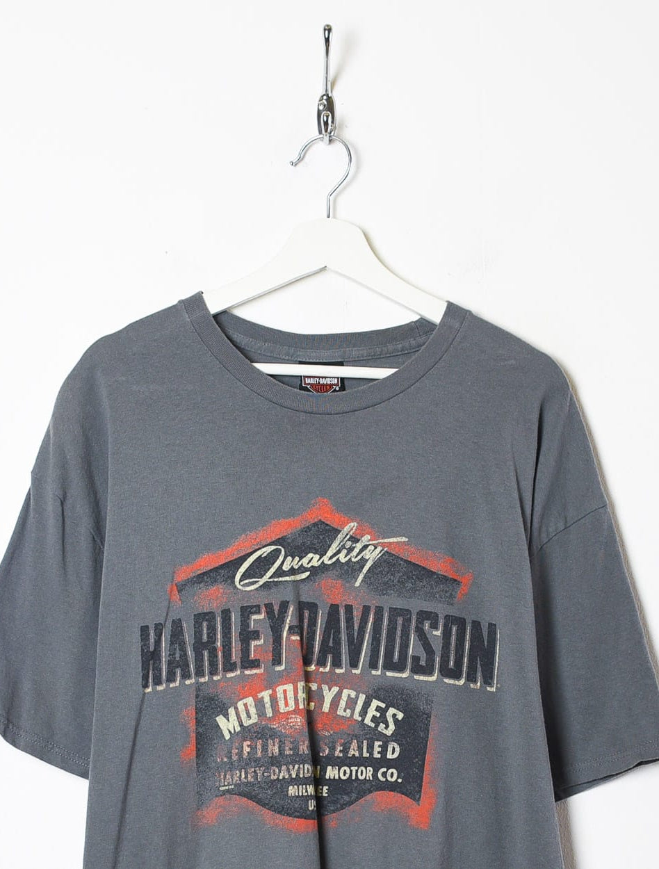 Grey Harley Davidson Quality Motorcycles T-Shirt - X-Large