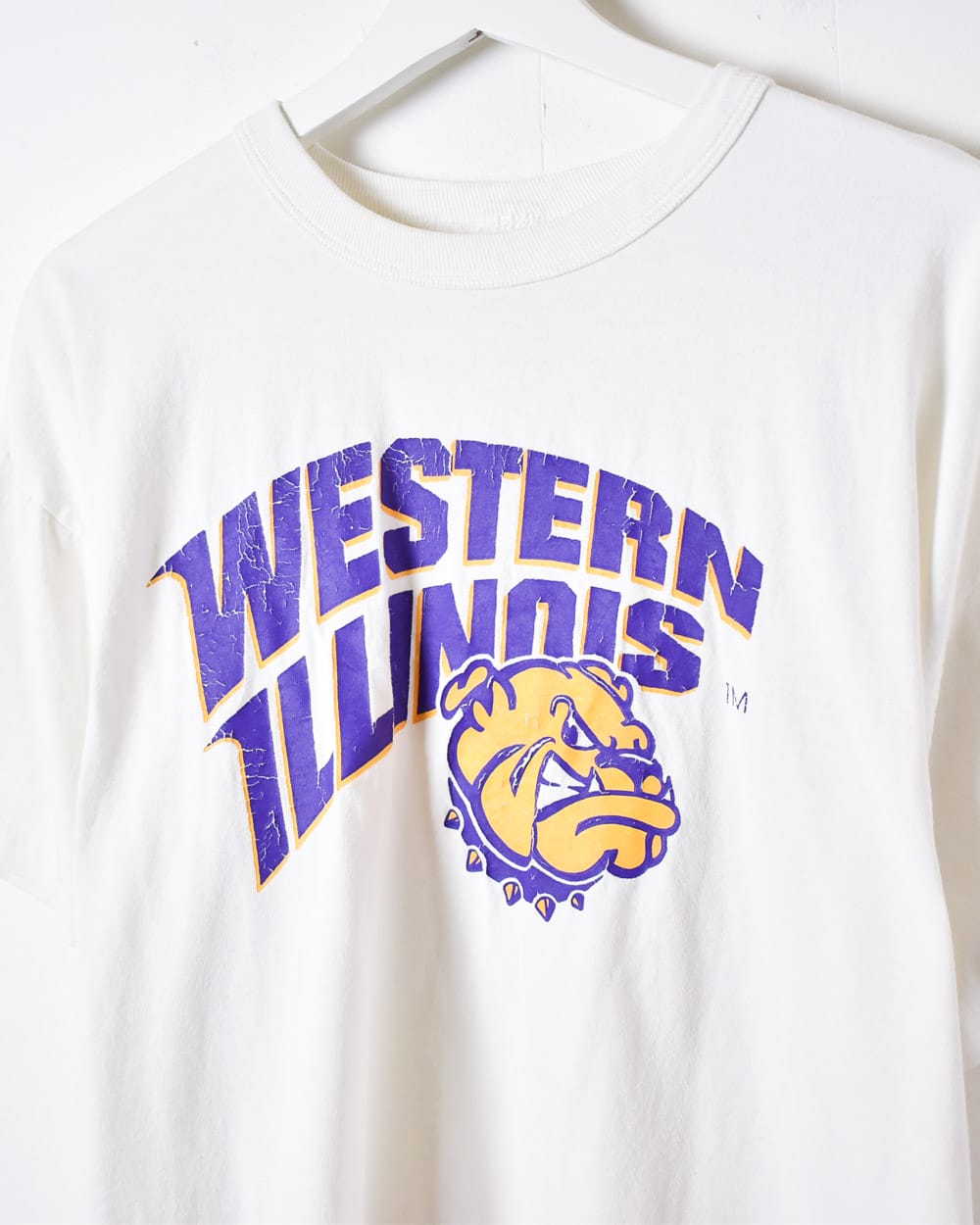 White Russell Athletic Western Illinois Single Stitch T-Shirt - Large
