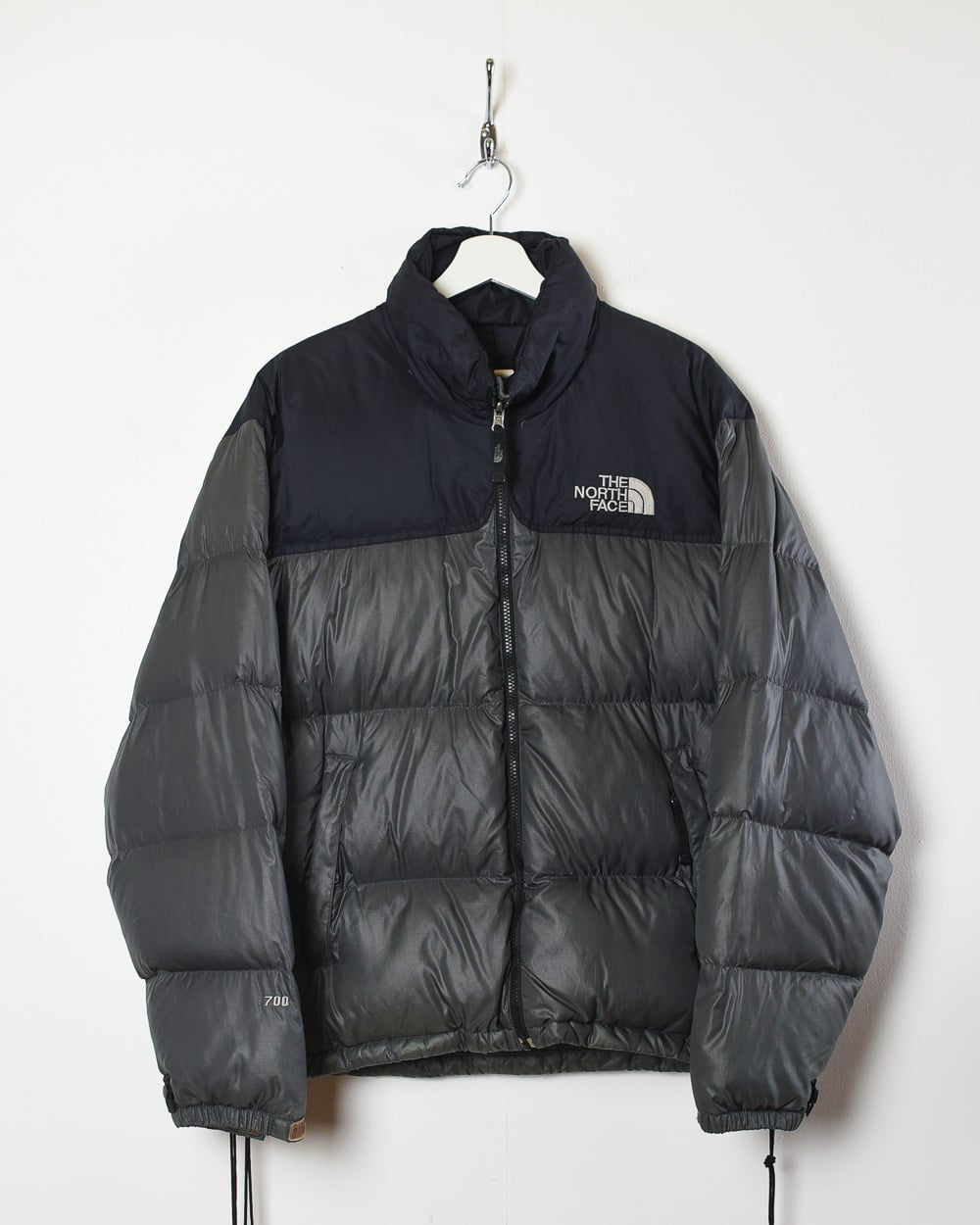 Grey The North Face Nuptse 700 Down Puffer Jacket - Large