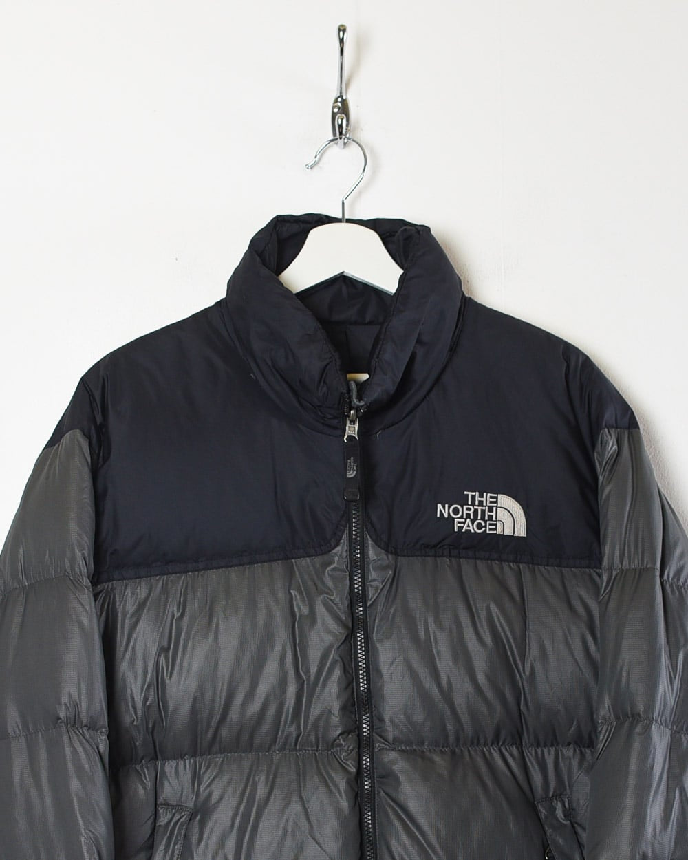 Grey The North Face Nuptse 700 Down Puffer Jacket - Large